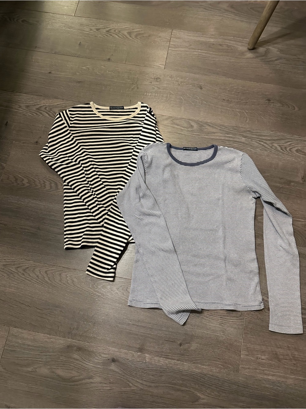 Set of TWO Brandy Melville Striped Long Sleeve Tees; Fit Like Size Small